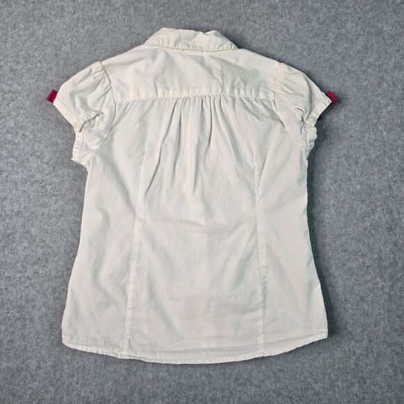 Gymboree Girls 2pc Outfit 7 Panda Button Up Top Floral Denim Jean Bermuda Shorts - Picture 5 of 16